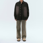 Big Brush Oversized Denim Shirt [Yellow Black]