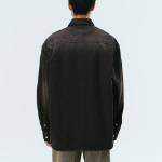 Big Brush Oversized Denim Shirt [Yellow Black]