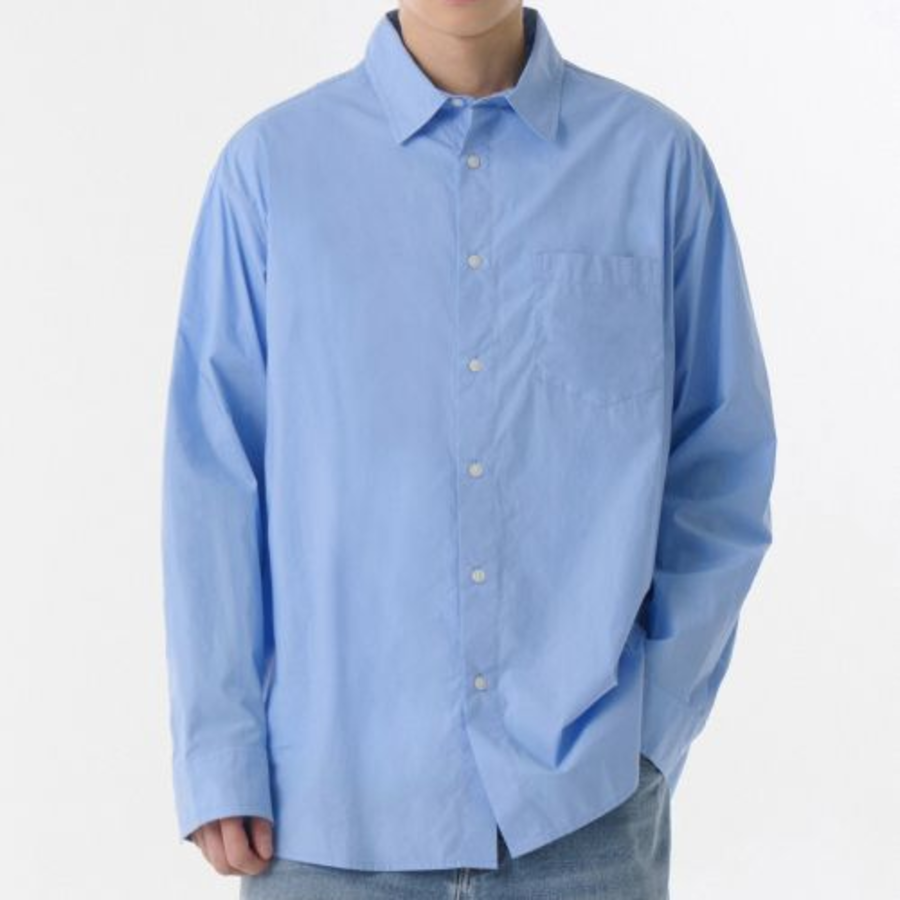 Relaxed Soft Poplin Shirt [Socks Blue]