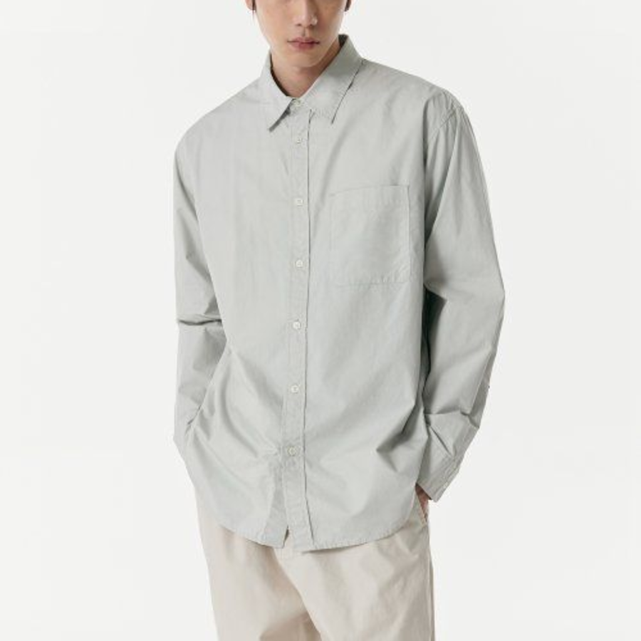 Relaxed Washed Poplin Shirt [Dusty Mint]