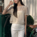 Cherry Blossom Layered Bustier Blouse Set