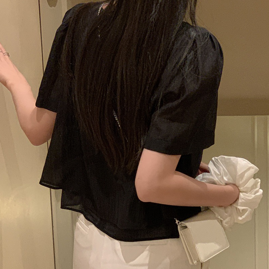 Cherry Blossom Layered Bustier Blouse Set