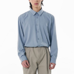 Relaxed Fit Silky Shirt [Greyish Blue]