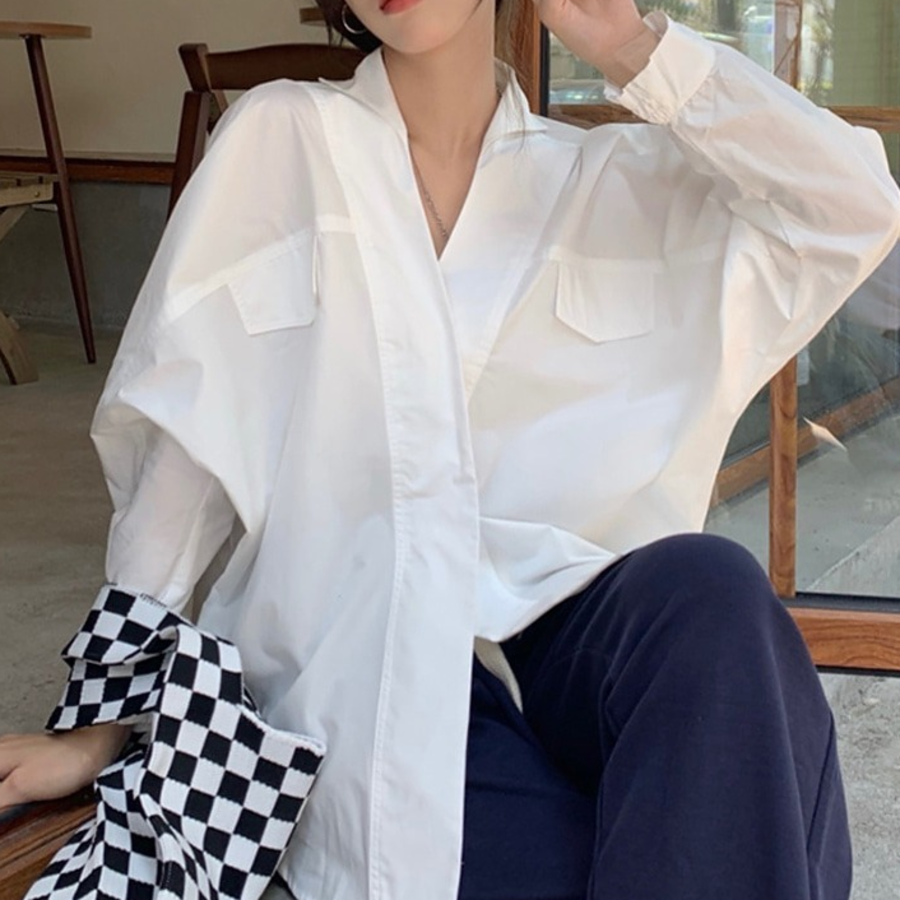 Romena – рубашка V-Neck Loose-Fit Shirt