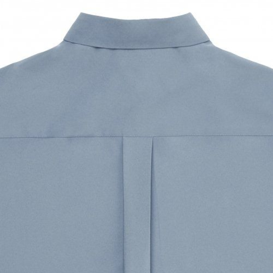 Relaxed Fit Silky Shirt [Greyish Blue]