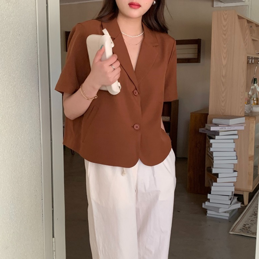 Mood – блузка Collar Button Crop Shirt Blouse