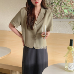 Mood – блузка Collar Button Crop Shirt Blouse