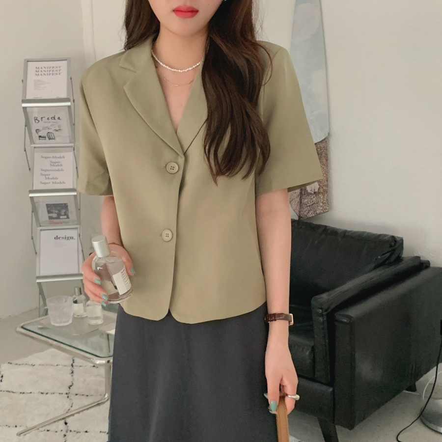 Mood – блузка Collar Button Crop Shirt Blouse