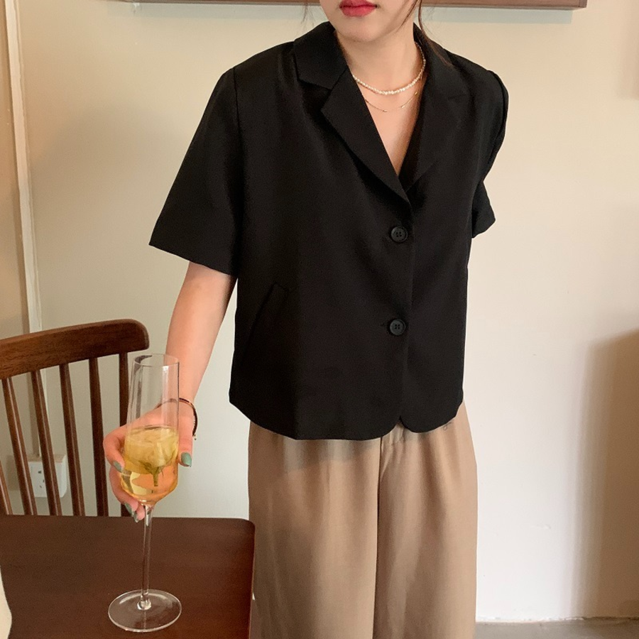 Mood – блузка Collar Button Crop Shirt Blouse