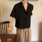 Mood – блузка Collar Button Crop Shirt Blouse