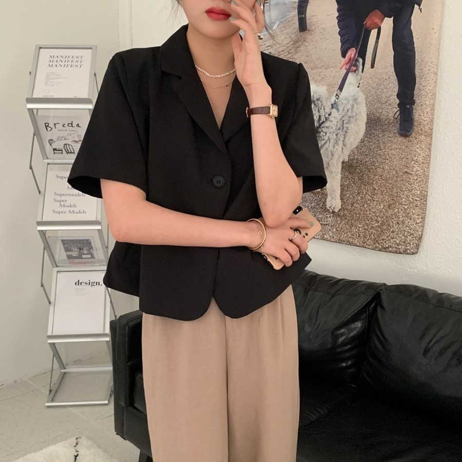 Mood – блузка Collar Button Crop Shirt Blouse