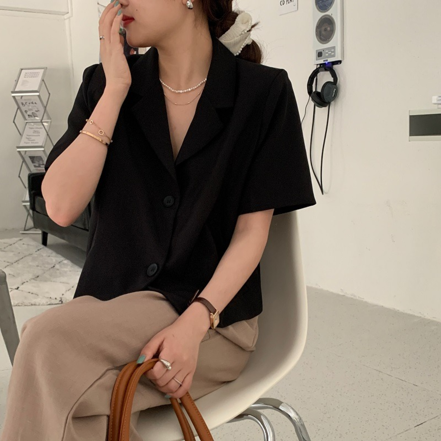 Mood – блузка Collar Button Crop Shirt Blouse