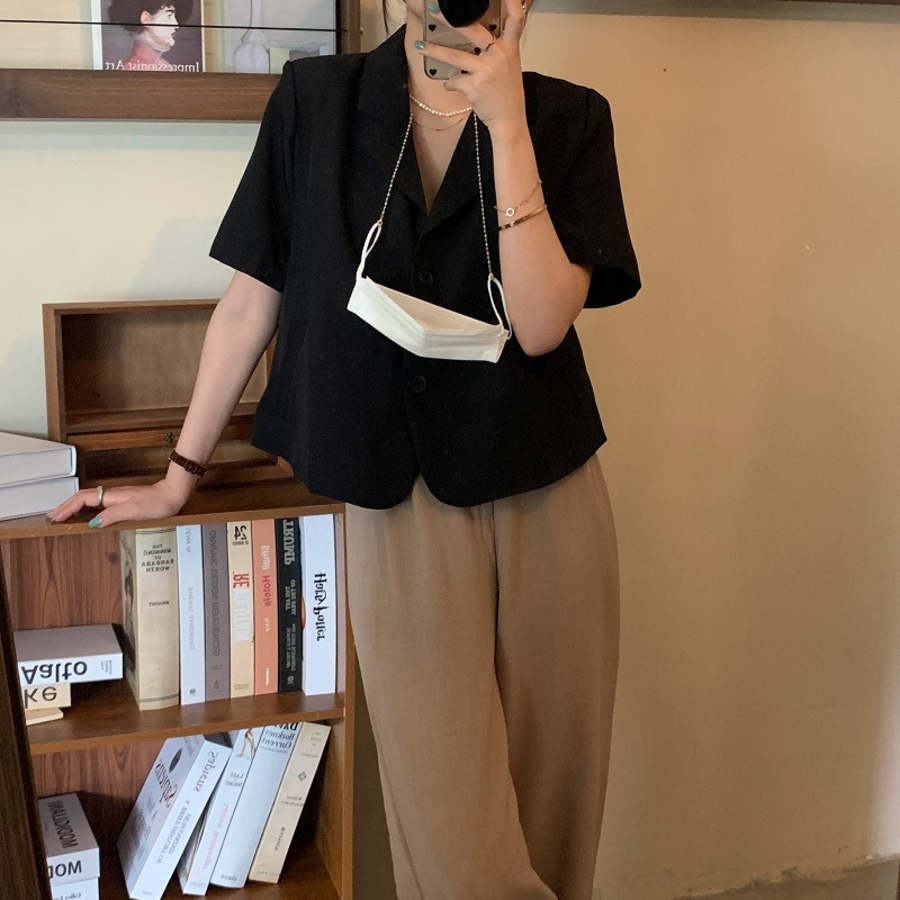 Mood – блузка Collar Button Crop Shirt Blouse