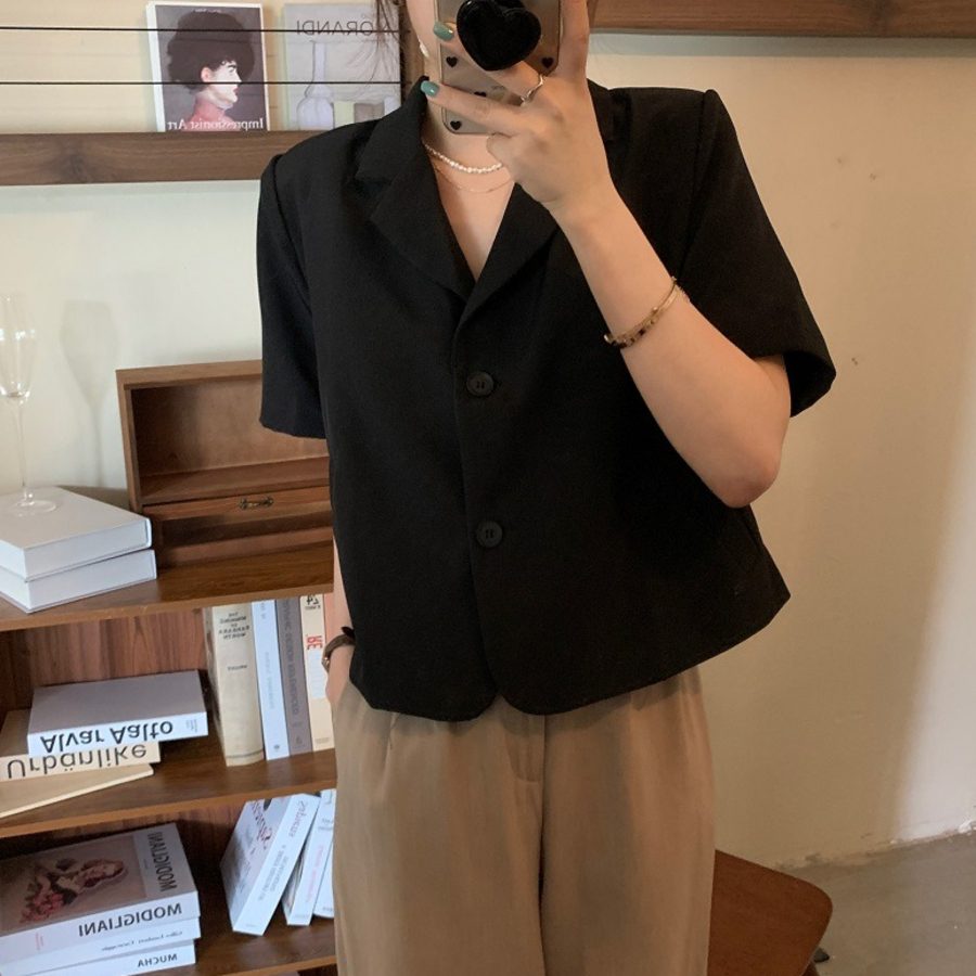 Mood – блузка Collar Button Crop Shirt Blouse