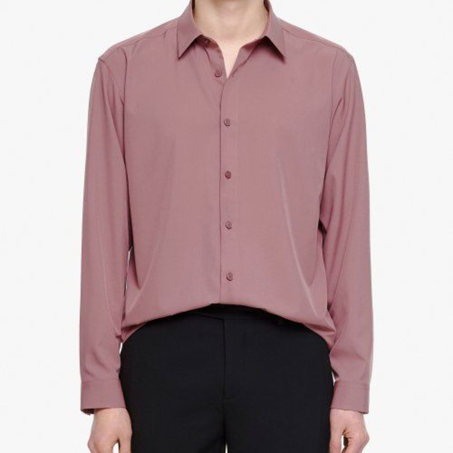 Relaxed Fit Silky Shirt [Pink]