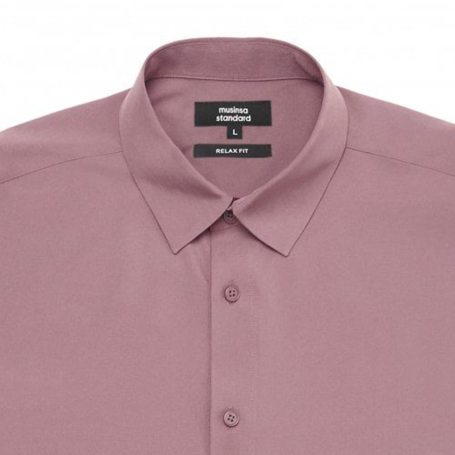 Relaxed Fit Silky Shirt [Pink]