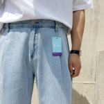 Ice Cool Linen Pintuck Hidden Banding Big Size Wide Denim Pants