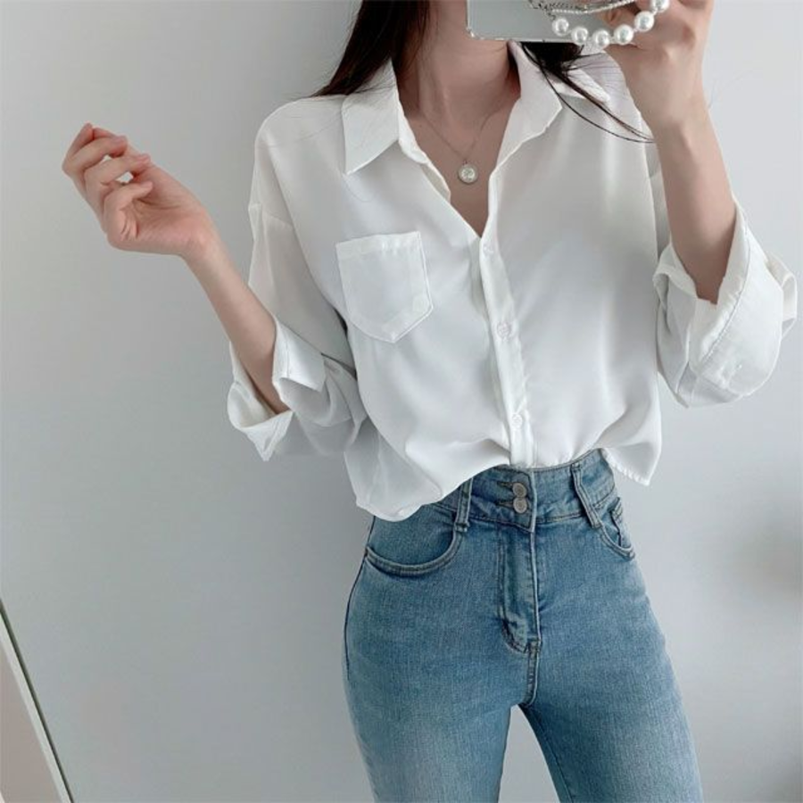 French – рубашка Cotton Crop Shirt