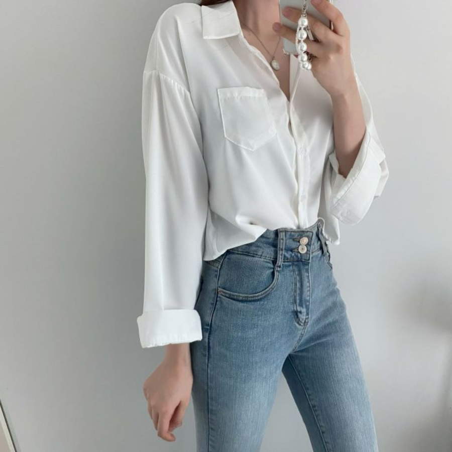 French – рубашка Cotton Crop Shirt
