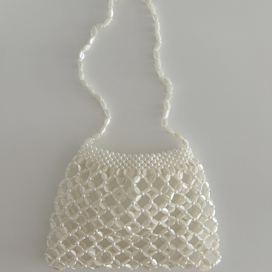 Pearl Silver Beaded Mini Bag — сияние лета в каждом образе