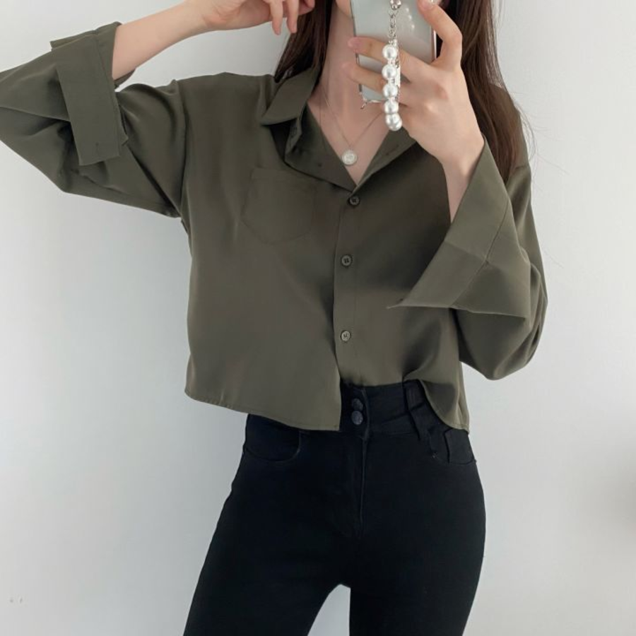 French – рубашка Cotton Crop Shirt