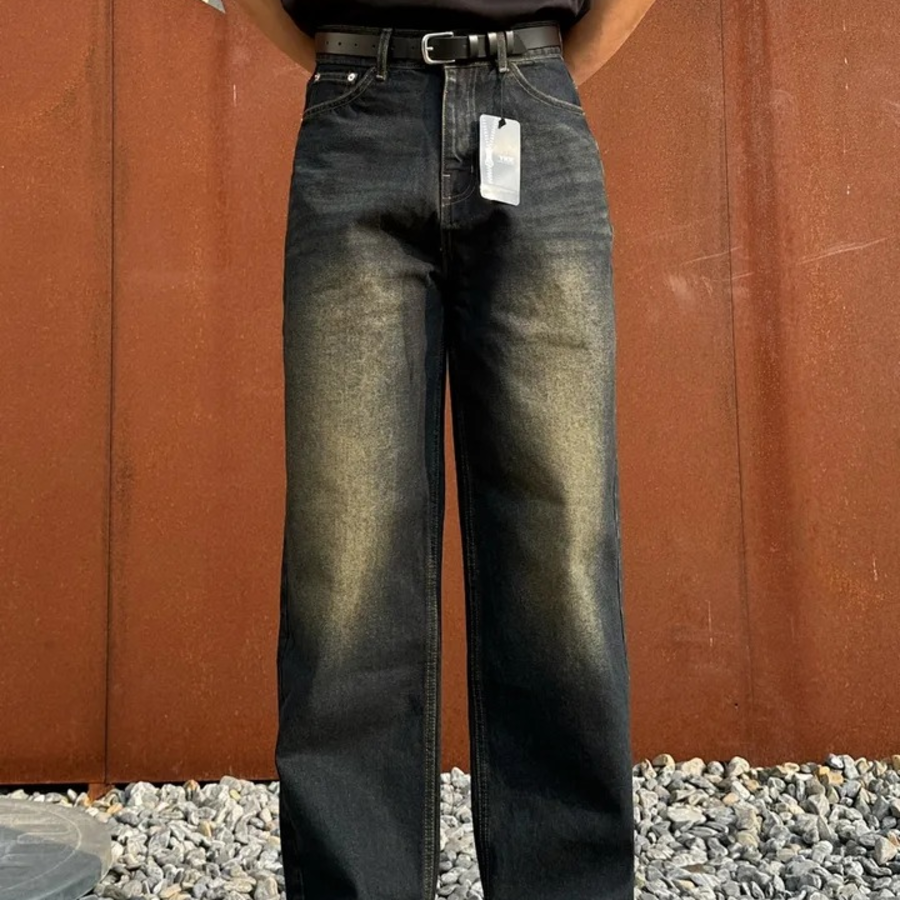 Black Washed Denim Pants