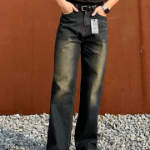 Black Washed Denim Pants