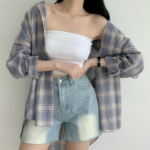 Defo Oversized Long Check Shirt