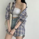 Defo Oversized Long Check Shirt