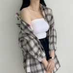 Defo Oversized Long Check Shirt