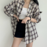 Defo Oversized Long Check Shirt