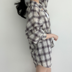 Defo Oversized Long Check Shirt