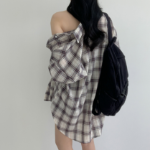 Defo Oversized Long Check Shirt