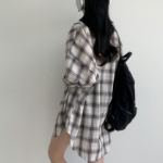 Defo Oversized Long Check Shirt