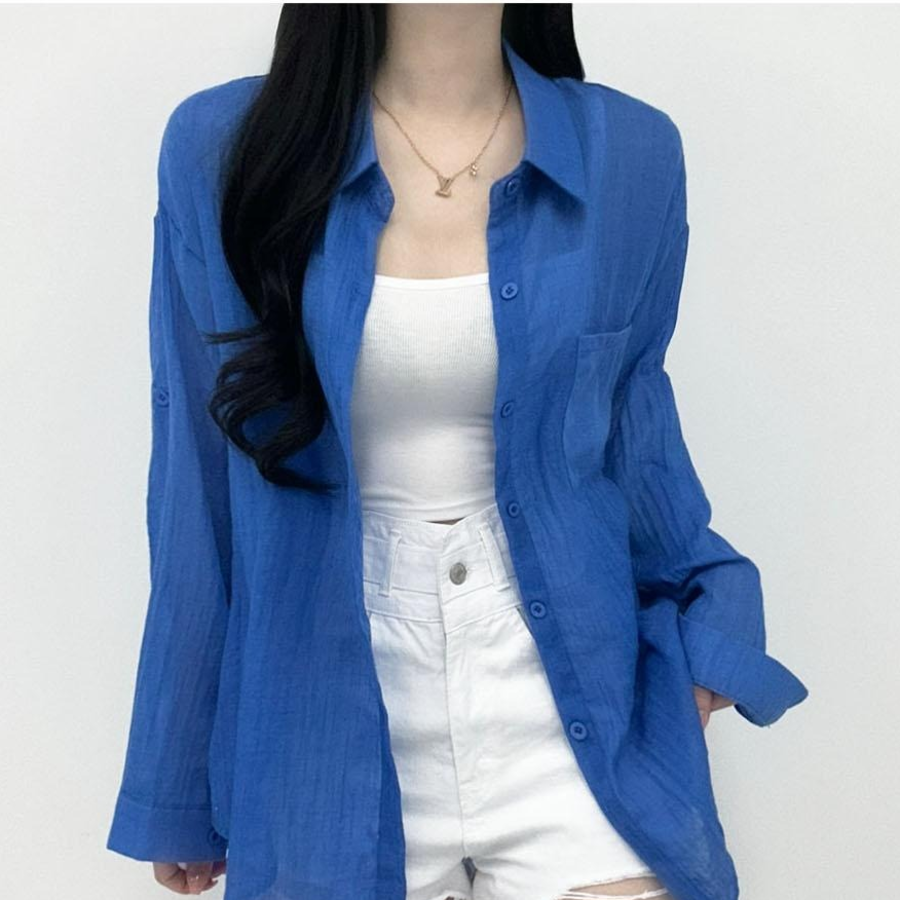 Summer Gauze See-Through Thin Shirt