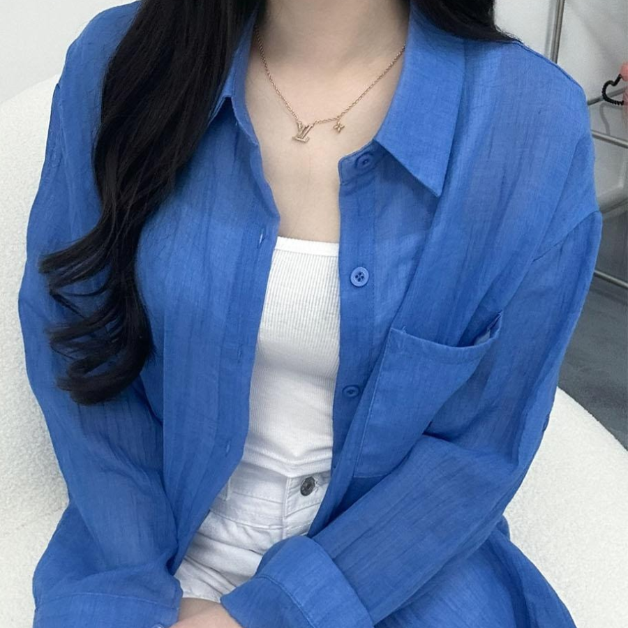 Summer Gauze See-Through Thin Shirt