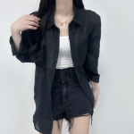 Summer Gauze See-Through Thin Shirt
