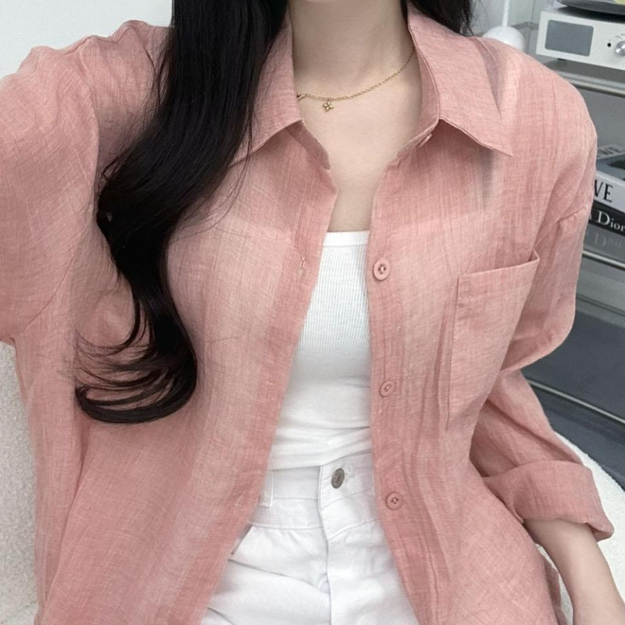 Summer Gauze See-Through Thin Shirt