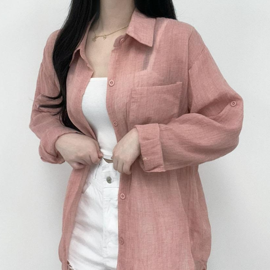 Summer Gauze See-Through Thin Shirt