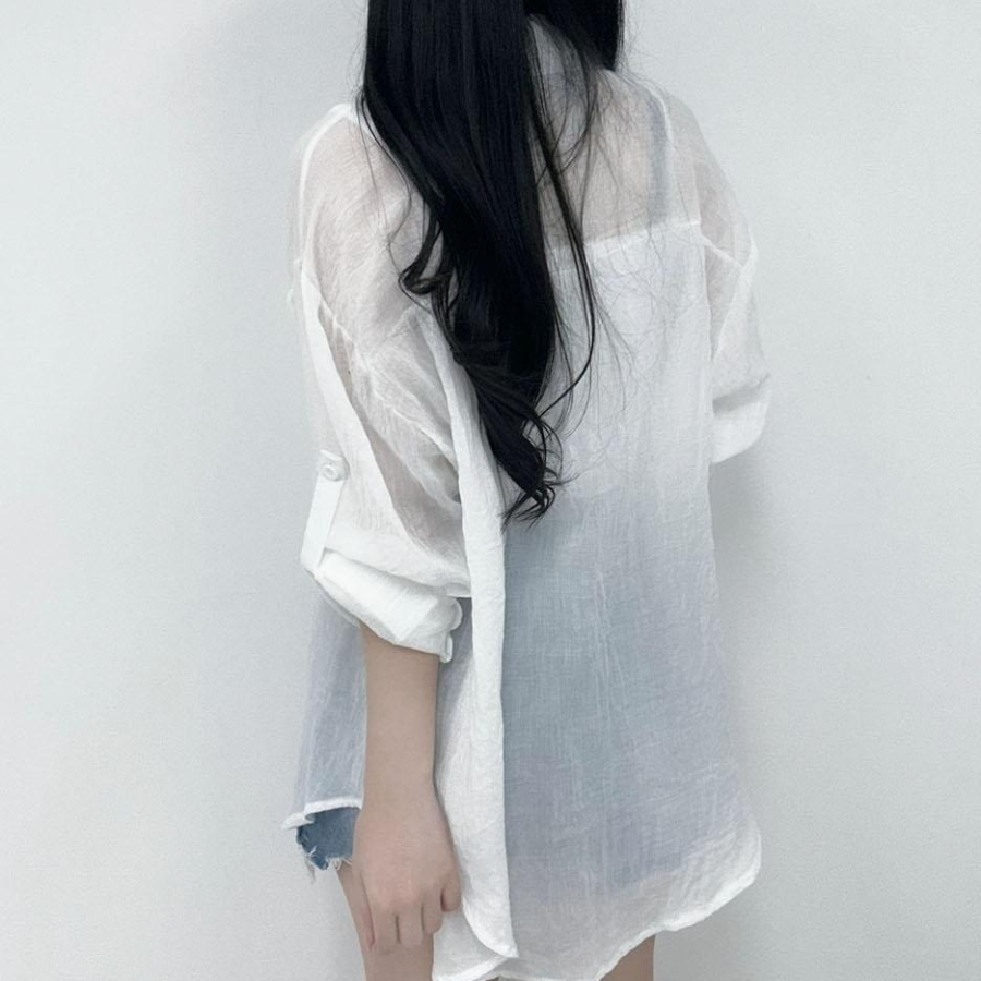 Summer Gauze See-Through Thin Shirt