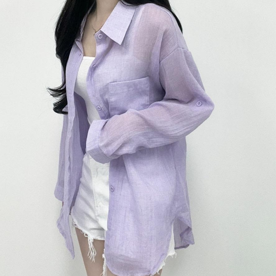 Summer Gauze See-Through Thin Shirt