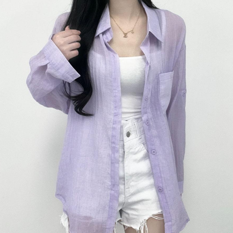 Summer Gauze See-Through Thin Shirt