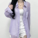 Summer Gauze See-Through Thin Shirt