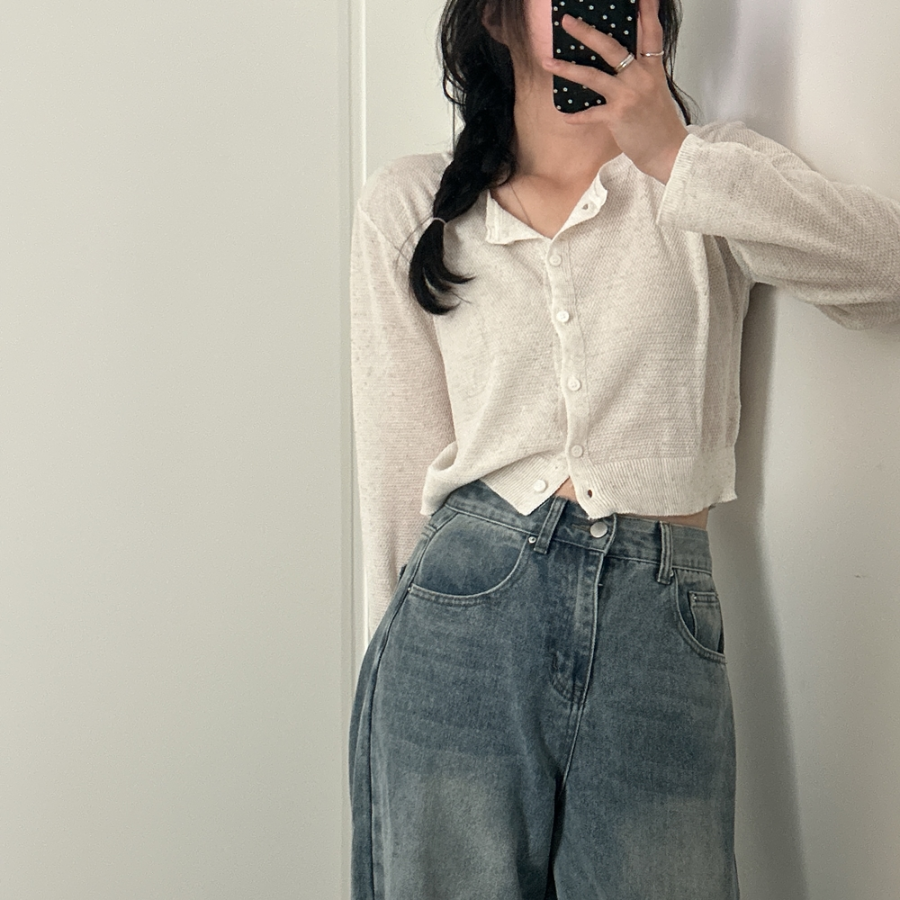 Cuba Linen Crop Cardigan