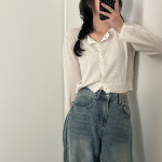 Свободный размер-Бежевый-Кардиганы