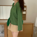 Round-Neck Slub Cardigan