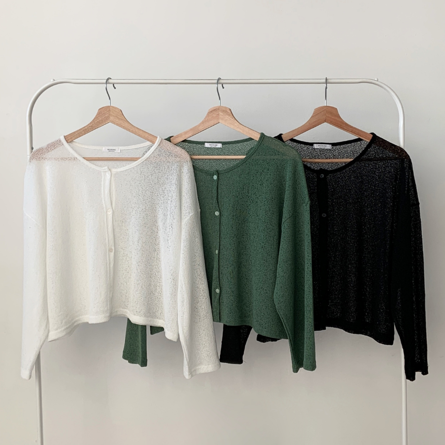 Round-Neck Slub Cardigan