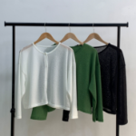 Round-Neck Slub Cardigan