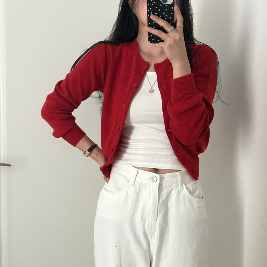 Louben Crop Knit Cardigan