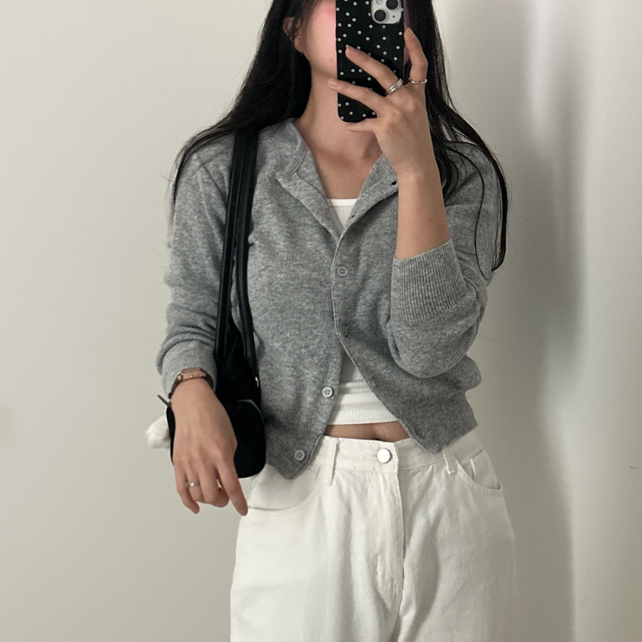 Louben Crop Knit Cardigan